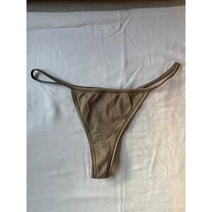 NWOT Rampage Size L Tan Cotton Stretch Thong Panty Minimal String Silhouette